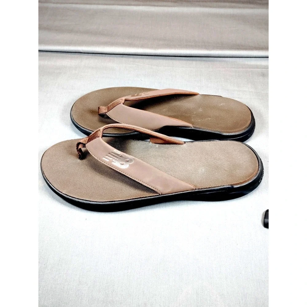 New Balance 340 V1 Men 12 Brown Black SMT340B1 Slide Sandals Comfort Flip Flops